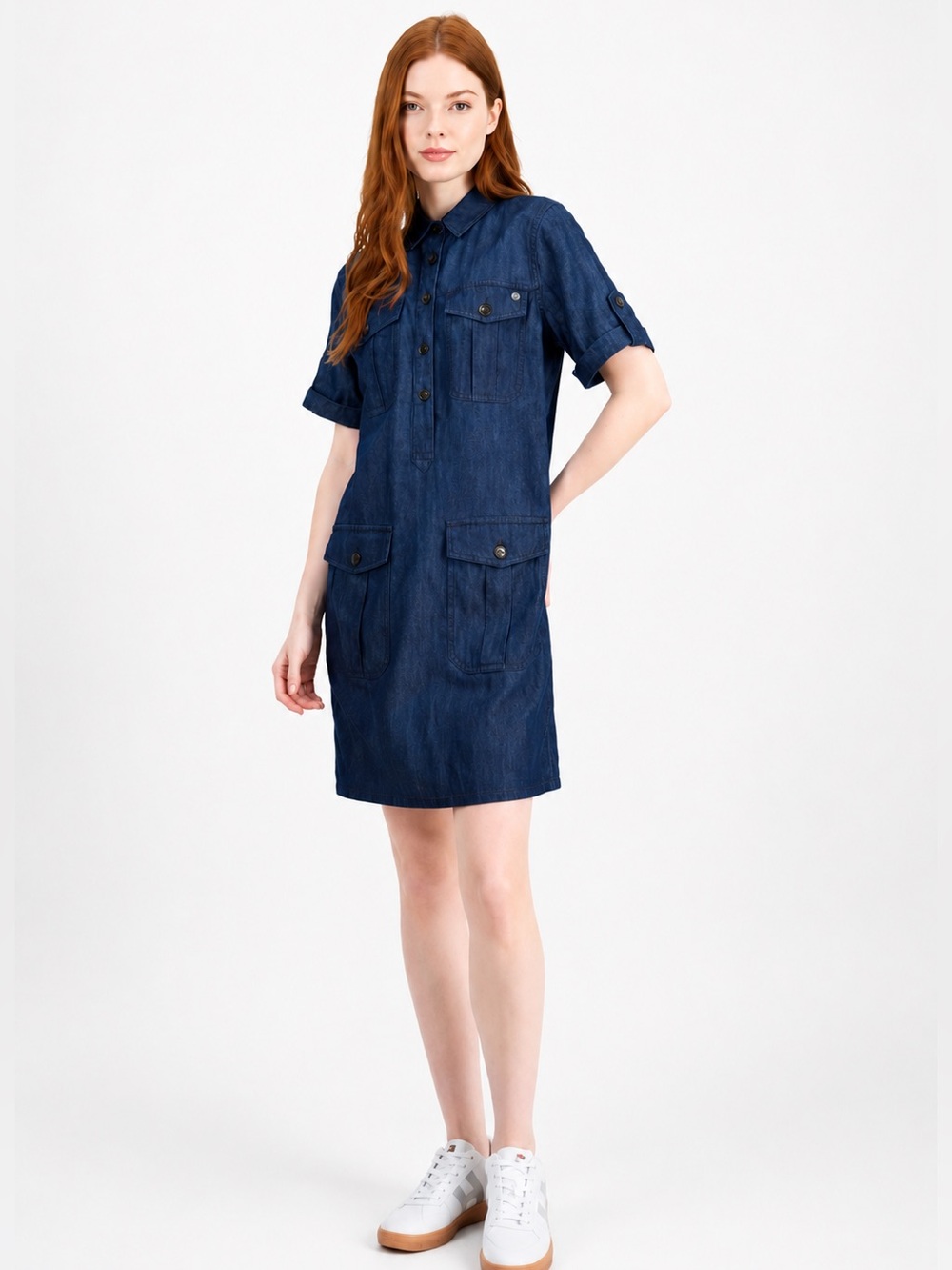 Tommy Hilfiger Women's Chambray Utility Popover Dress